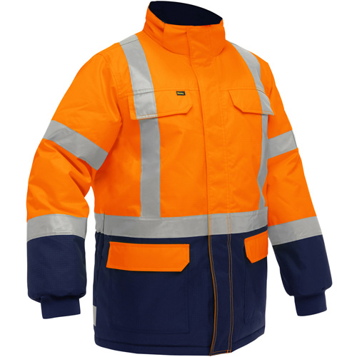 Bisley&reg; X-Back Extreme Cold Jacket with Navy Bottom, Polyester, High Visibility Orange, Small Oxymax Inc
