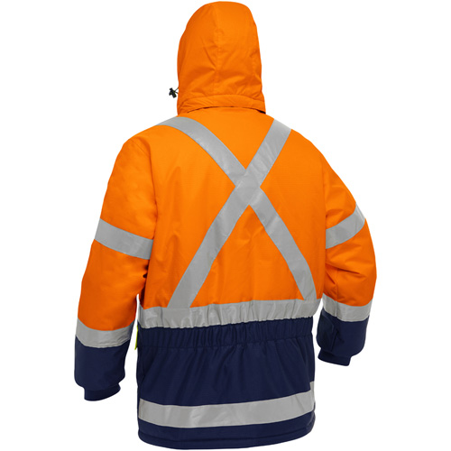 Bisley&reg; X-Back Extreme Cold Jacket with Navy Bottom, Polyester, High Visibility Orange, Small Oxymax Inc