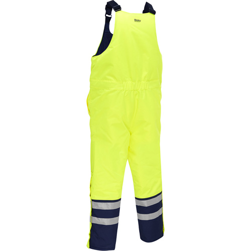 Bisley&reg; Extreme Cold Bib Overall, Polyester, Small, High Visibility Lime-Yellow Oxymax Inc
