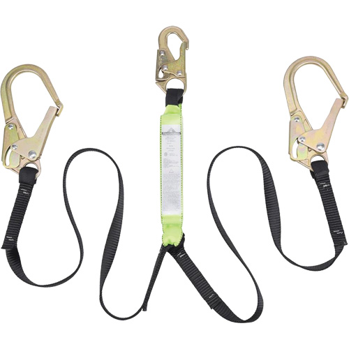 SA-64022-6 Shock Absorbing Lanyard, 6', Form Hook Center, Snap Hook Leg Ends, Polyester Oxymax Inc
