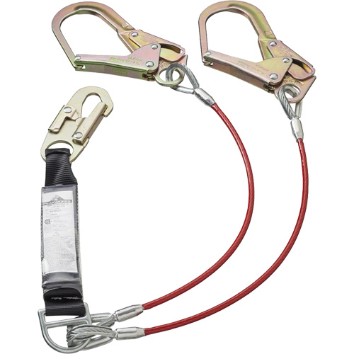 SA-55522-4 PVC-Coated Shock Absorbing Lanyard, 4', Form Hook Center, Snap Hook Leg Ends, Galvanized Steel Oxymax Inc