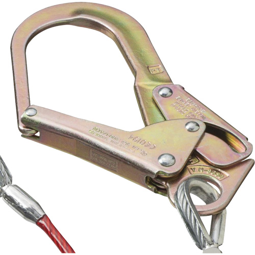 SA-55522-4 PVC-Coated Shock Absorbing Lanyard, 4', Form Hook Center, Snap Hook Leg Ends, Galvanized Steel Oxymax Inc