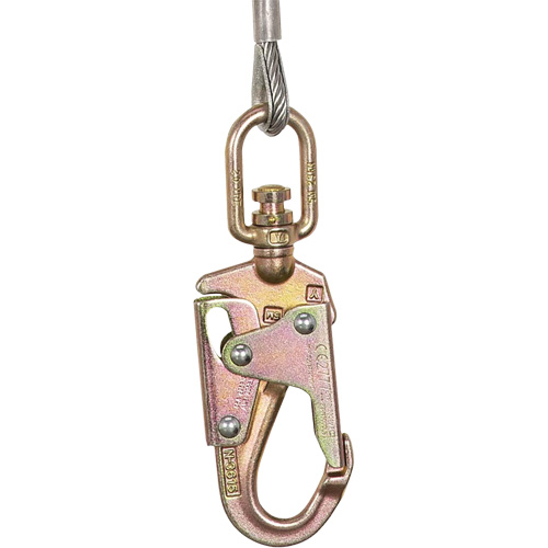 SRL-73302-60LE Cordage de s&eacute;curit&eacute; autor&eacute;tractable, 60', Acier galvanis&eacute;, Pivotant Oxymax Inc