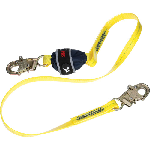 Coated Web Shock-Absorbing Lanyard, 6', Snap Hook Center, Snap Hook Leg Ends Oxymax Inc