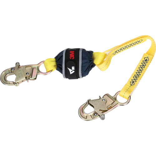 Web Shock-Absorbing Lanyard, 2.5', Snap Hook Center, Snap Hook Leg Ends, Polyester Oxymax Inc