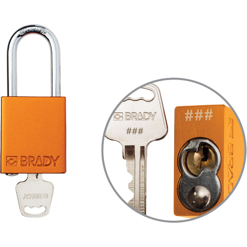 Cadenas de verrouillage de s&eacute;curit&eacute; Velocity Plus, Orange, Cl&eacute;s identiques, Aluminium, Largeur de 1-1/2" Oxymax Inc
