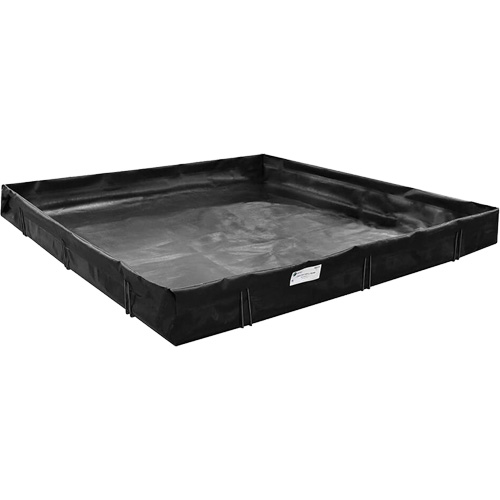 Berme de confinement des d&eacute;versements, Capacit&eacute; 598 gal. US, 10' la x 8' lo x 1" h, Support en L Oxymax Inc