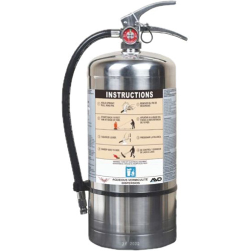 Extincteur pour la protection contre l'incendie de pile Lithium-ion, AVD, Capacit&eacute; 6 L Oxymax Inc