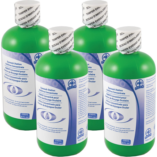 Additive to Preserve Water in Self-Contained Emergency Eye Wash Stations, Canada, 4 Pack, 8 oz. Oxymax Inc