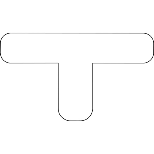 Durastripe X-TREME DuraT arrondi, T, 7" lo x 4" la, Blanc, Vinyle Oxymax Inc