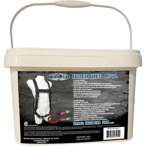 Koala Behr Safety Harness in Pail with 6' Lanyard, CSA Certified, Class A, 255 lbs. Cap. Oxymax Inc