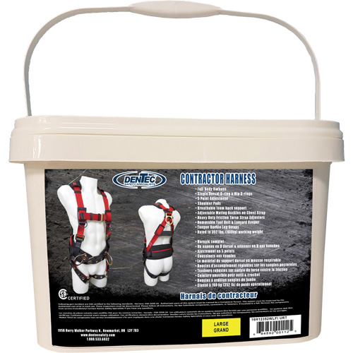 Contractor Safety Harness in Pail, CSA Certified, Class AP, Large, 352 lbs. Cap. Oxymax Inc