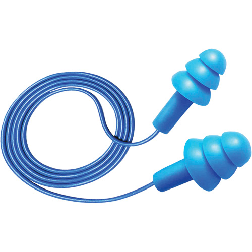 Hush 50-25 Reusable Metal Detectable Earplugs, Corded, One-Size, Bulk - Box, 25 NRR dB Oxymax Inc