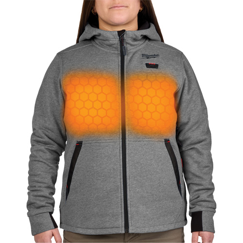 M12 Heated Hoodie with Battery, Women's, X-Large, Grey, Poly-Cotton Oxymax Inc