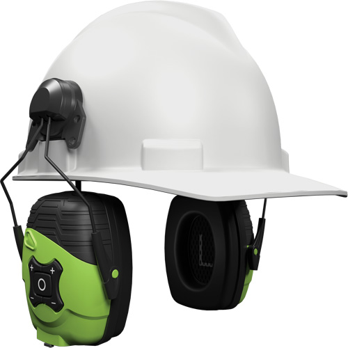 Safety Green Link Aware Bluetooth Earmuffs, Cap Mount Style, 21 dB Oxymax Inc