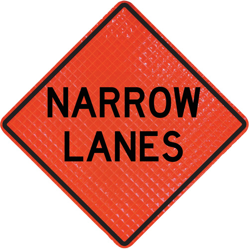 Quadra Flex Roll-Up Sign with Traffic Control Person Ahead Symbol Oxymax Inc