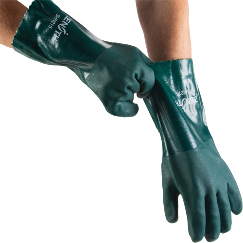 Gants verts &agrave; double enduit, 14" lo, PVC, Doublure en Jersey de coton, 70 mils Oxymax Inc