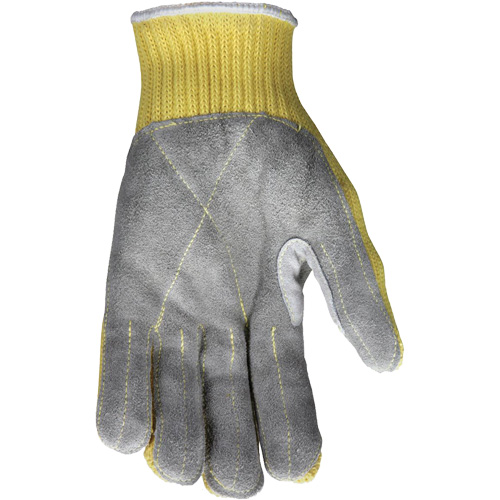 Gants de travail r&eacute;sistant &agrave; la coupe CutPro avec paume en cuir fendu, Taille Petit, Calibre 7, Enveloppe en Kevlar, ASTM ANSI niveau A3 Oxymax Inc