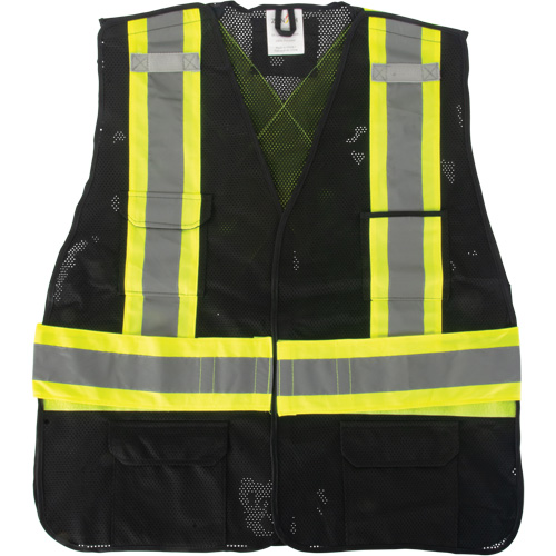 CSA Compliant Surveyor Vest, Black, Medium, Polyester Oxymax Inc