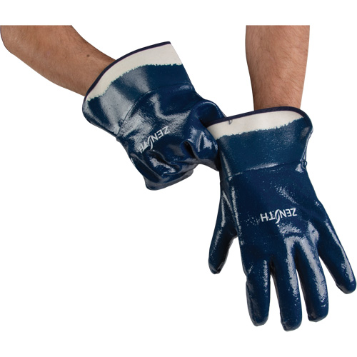 Heavyweight Safety Cuff Gloves, 11/2X-Large, Nitrile Coating, Cotton Shell Oxymax Inc