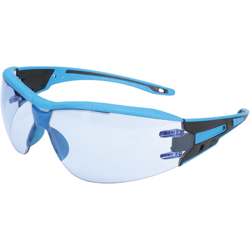 Lunettes de s&eacute;curit&eacute; sans monture Captain d&eacute;tectables par d&eacute;tecteur de m&eacute;taux, Lentille Bleu p&acirc;le, Antibu&eacute;e/Anti-&eacute;gratignures, ANSI Z87+/R&eacute;pond ou surpasse la norme CSA Z94.3 Oxymax Inc