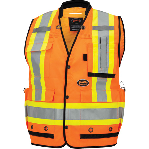 6680 Veste d'arpenteur antimicrobienne haute visibilit&eacute; avec dos en maille, Orange haute visibilit&eacute;, Petit, Polyester Oxymax Inc