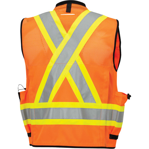 6680 Veste d'arpenteur antimicrobienne haute visibilit&eacute; avec dos en maille, Orange haute visibilit&eacute;, Petit, Polyester Oxymax Inc
