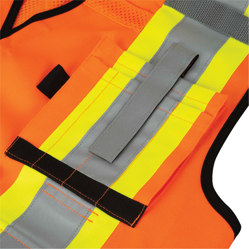 6680 Veste d'arpenteur antimicrobienne haute visibilit&eacute; avec dos en maille, Orange haute visibilit&eacute;, Petit, Polyester Oxymax Inc