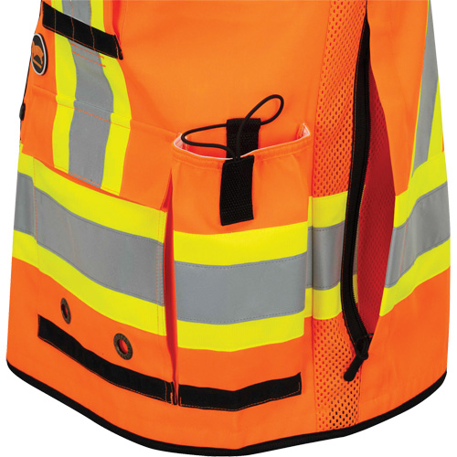 6680 Veste d'arpenteur antimicrobienne haute visibilit&eacute; avec dos en maille, Orange haute visibilit&eacute;, Petit, Polyester Oxymax Inc