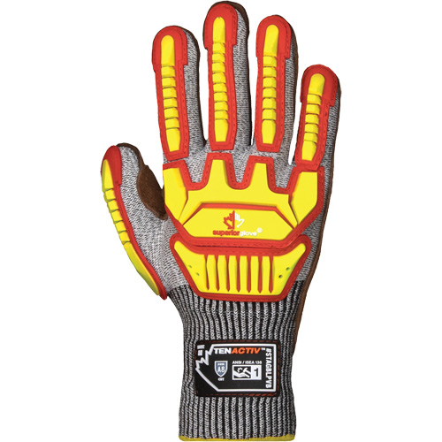 Gants antichocs TenActiv STAGBLPVB, T-Grand, Paume en Cuir de vache, Poignet Poignet en tricot Oxymax Inc