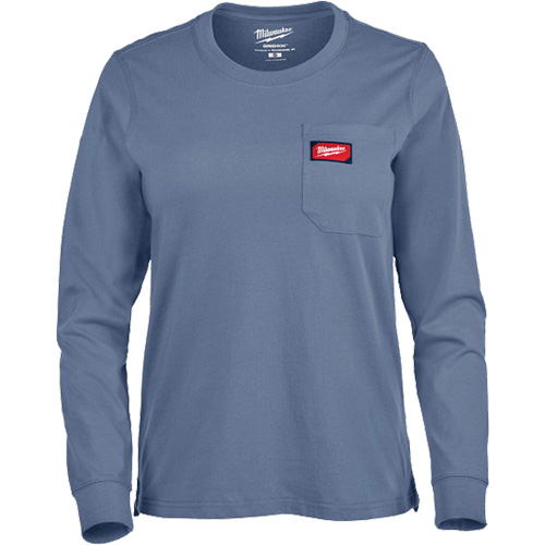 T-shirt &agrave; manches longues avec poches GRIDIRON, Femmes, T-petit, Bleu Oxymax Inc