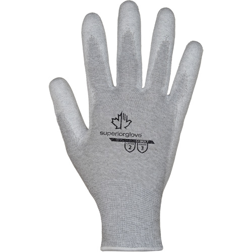 Gants blancs KnitActiv dissipatifs &eacute;lectrostatiques et peu pelucheux, 5, R&ecirc;vetement Polyur&eacute;thane, Calibre 13, Enveloppe en Nylon/Coton Oxymax Inc