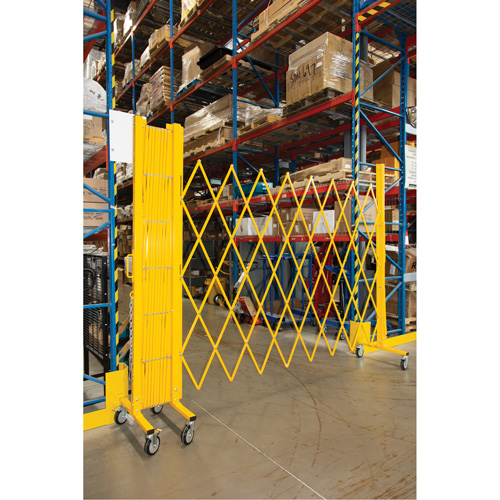 Expandable Barrier, 84" H x 20' L, Yellow Oxymax Inc