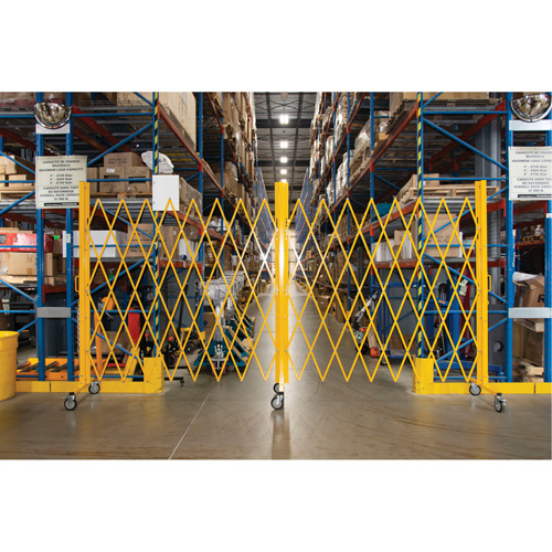 Expandable Barrier, 84" H x 20' L, Yellow Oxymax Inc