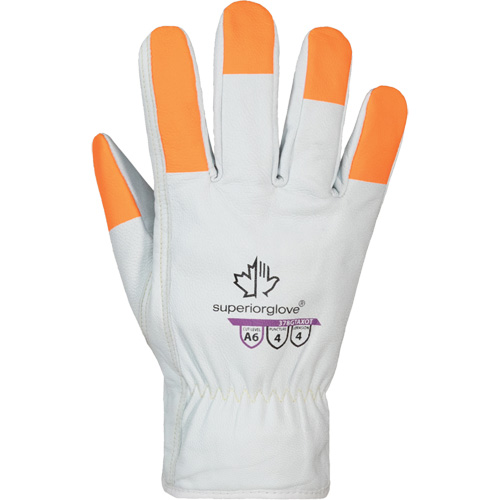 Gants haute visibilit&eacute; r&eacute;sistants &agrave; la coupe Endura Pro, Taille Petit, Enveloppe en Cuir de vache, ASTM ANSI niveau A6 Oxymax Inc