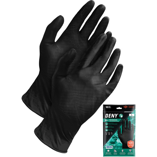Gants jetables Deny, Petit, Nitrile, 6 mils, Sans poudre, Noir Oxymax Inc