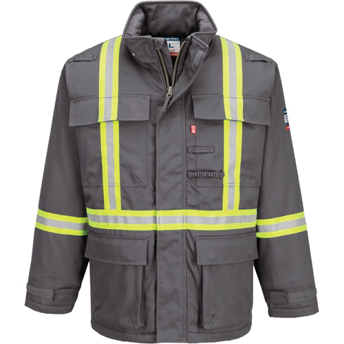 Bizflame&reg; 88/12 Insulated Winter Parka, Grey, Small Oxymax Inc