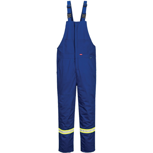 Bizflame&reg; 88/12 Insulated Bib Pants, Cotton/Nylon, Small, Blue Oxymax Inc