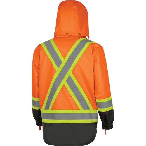 Parka de s&eacute;curit&eacute; d'hiver imperm&eacute;able 7-en-1 5056 Pioneer Yukon, Polyester, Noir/Orange haute visibilit&eacute;, T-petit Oxymax Inc