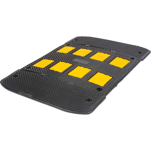 Speed Hump with End Caps, Rubber, 3' L x 40" W x 2" H Oxymax Inc
