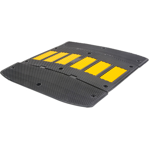 Speed Hump with End Caps, Rubber, 2' L x 36" W x 1-1/4" H Oxymax Inc