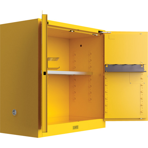 Utili-Guard+ Flammable Safety Cabinet, 30 gal., 1 Door, 43" W x 44" H x 22" D Oxymax Inc