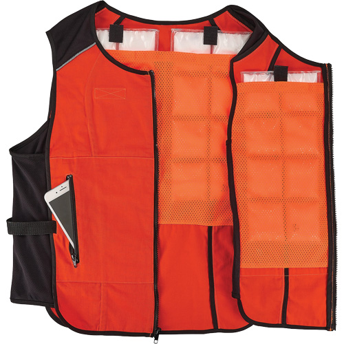 Chill-Its 6260 Lightweight Phase Change Cooling Vest with Rechargeable Packs, 2X-Large/3X-Large, Orange Oxymax Inc