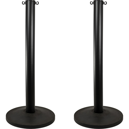 Industrial Stanchion, 37" High, Black Oxymax Inc