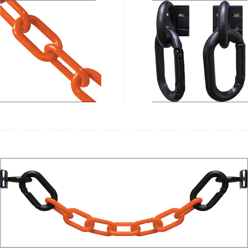 Magnetic Chain Barrier Warehouse Kit, Orange Oxymax Inc