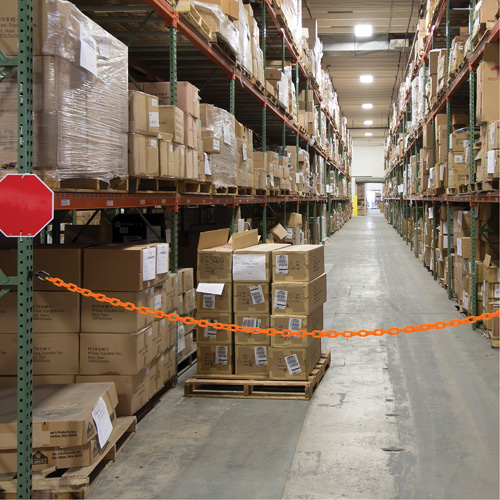 Magnetic Chain Barrier Warehouse Kit, Orange Oxymax Inc