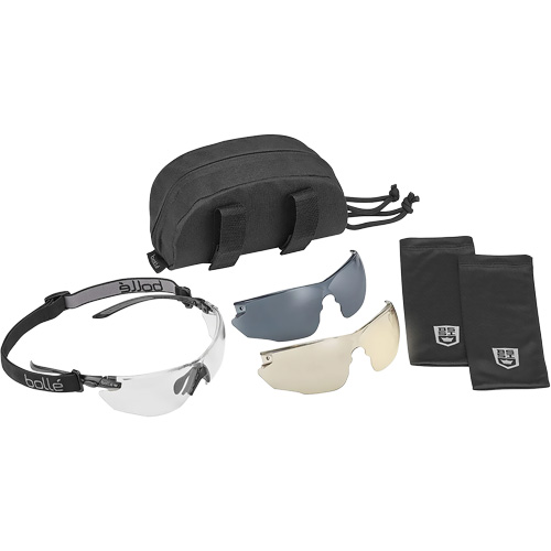 Ensemble de lunettes de s&eacute;curit&eacute; Combat, Lentille Transparent/Fum&eacute;e/Cuivre, Antibu&eacute;e/Anti-&eacute;gratignures, ANSI Z87+ Oxymax Inc