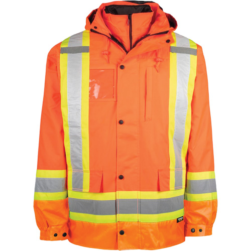 Manteau haute visibilit&eacute; 7-en-1, Polyester, Orange haute visibilit&eacute;, Petit Oxymax Inc