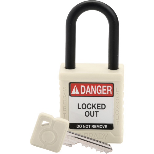Velocity Safety Lockout Padlock, Safety Padlock, Keyed Different, Nylon, 1-1/2" Width Oxymax Inc