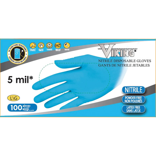 Gants jetables 34600, Petit, Nitrile, 5 mils, Sans poudre, Bleu Oxymax Inc